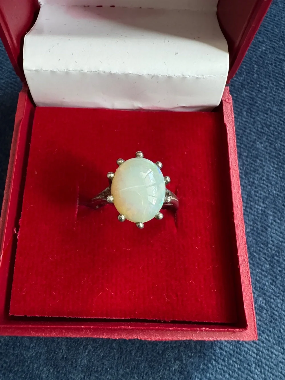 Vintage Opal 925 Sterling Silver Ring Size Size 5